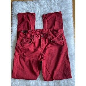 J Brand Men’s Size 34 Red Kane Slim Straight Fit Jeans MEASURES 37X35